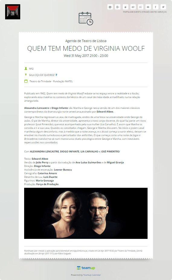 A theater program in Lisbon