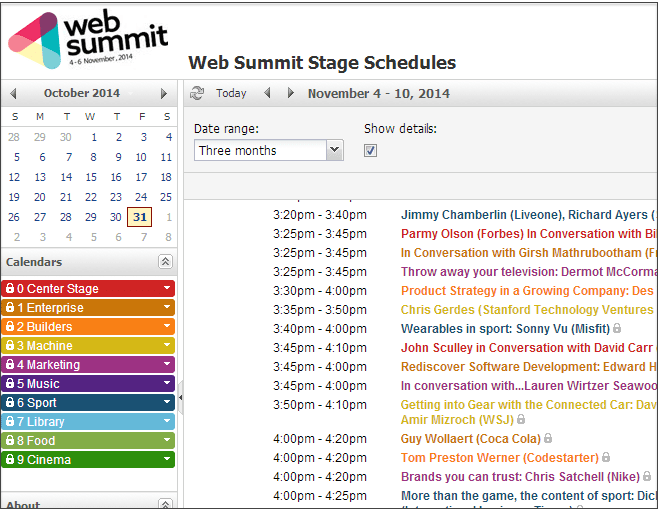 websummit schedule teamup calendar shared online calendar for groups calendar schedule online