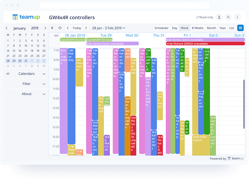 Manage Availability Teamup Calendar Shared online calendar for groups