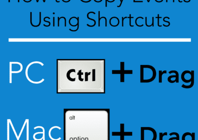 Shortcut to copy events