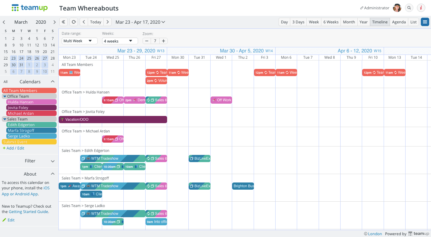 The Timeline View Teamup Calendar for teams Get organized. Schedule