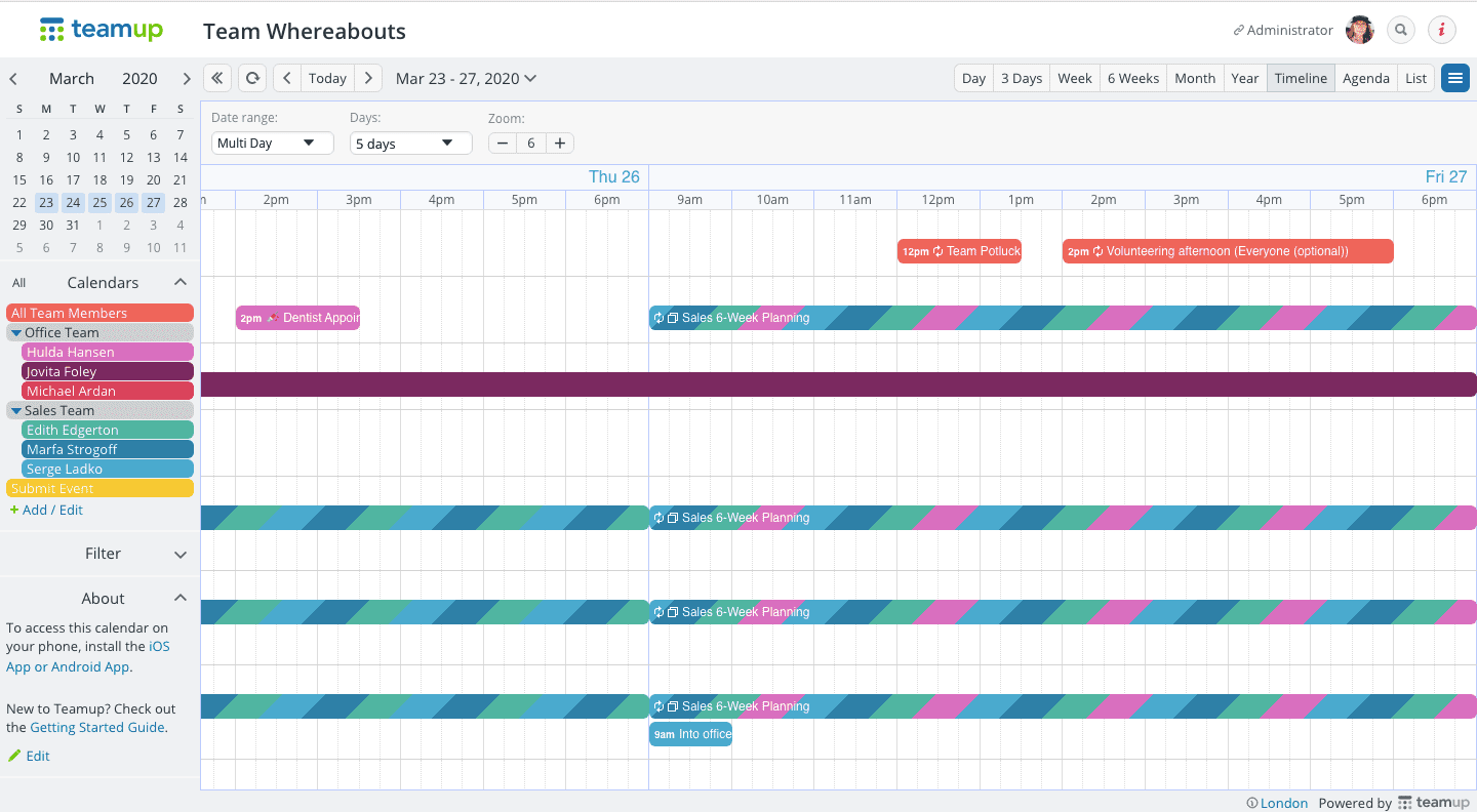 The Timeline View Teamup Calendar for teams Get organized. Schedule