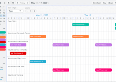The Timeline calendar view is great for coordinating a shift schedule