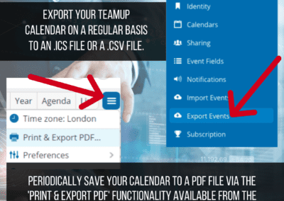 How to backup calendar data locally via two methods with Teamup