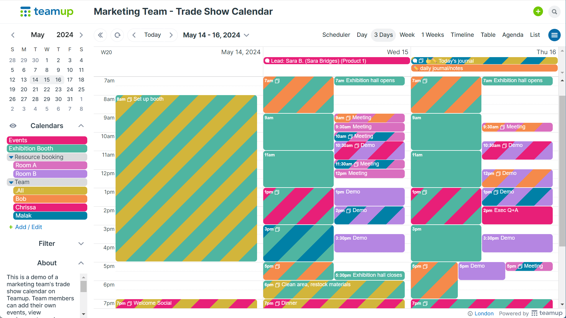 Marketing team at trade show