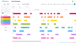 timeline view studio bookings