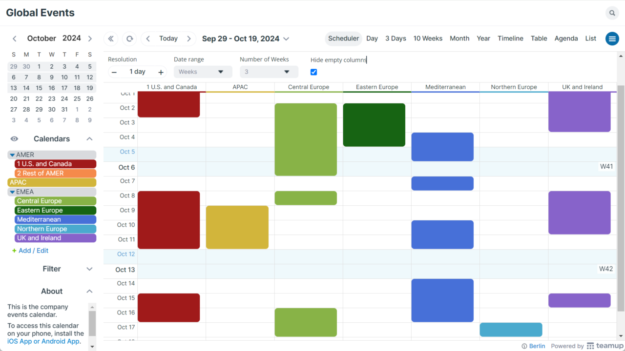 Global Events Calendar