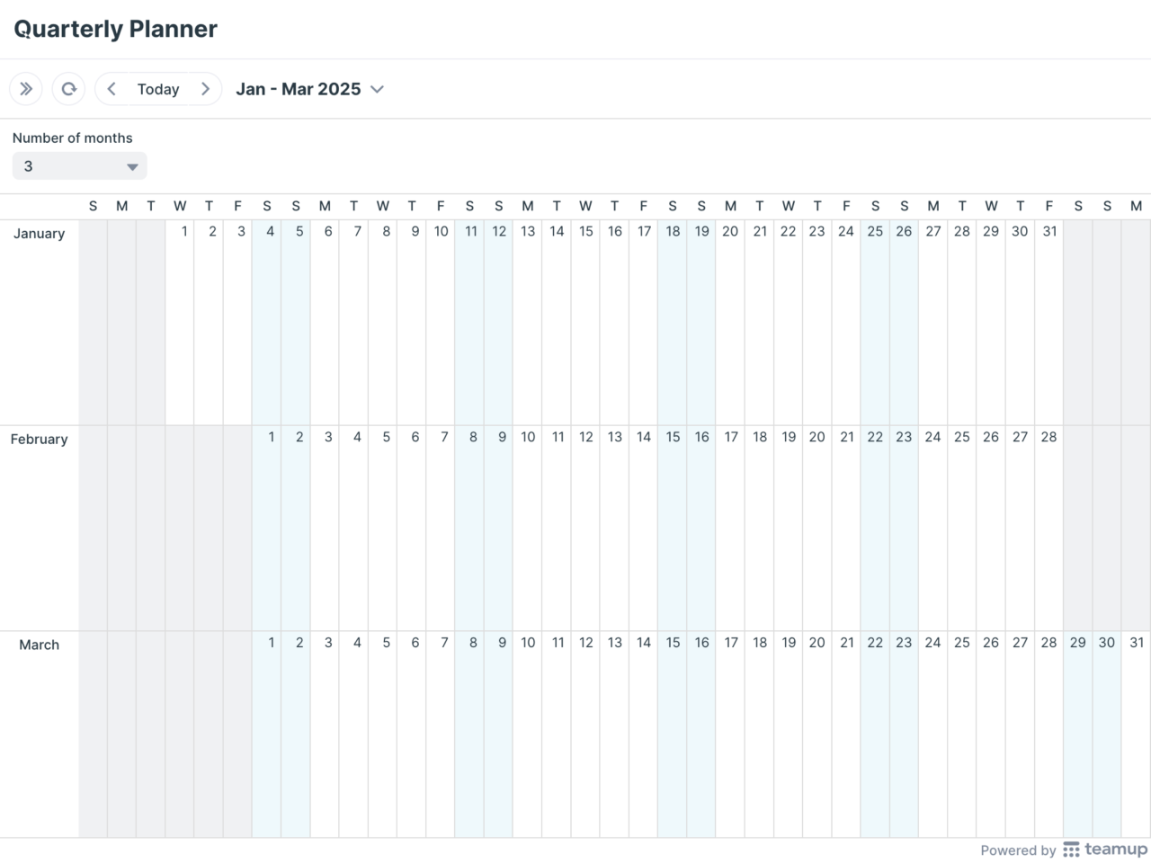 Blank calendar templates - Teamup.com