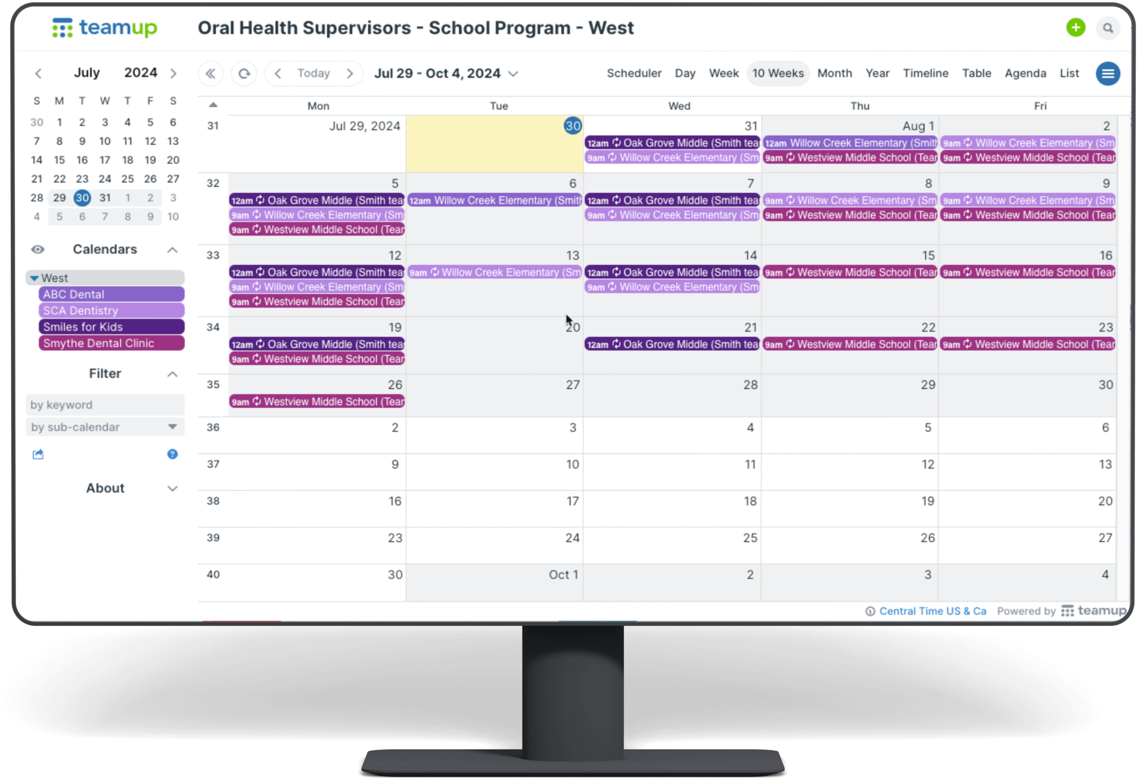 Share selected calendars