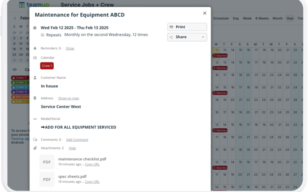 Efficient Job Scheduling with Recurring Events