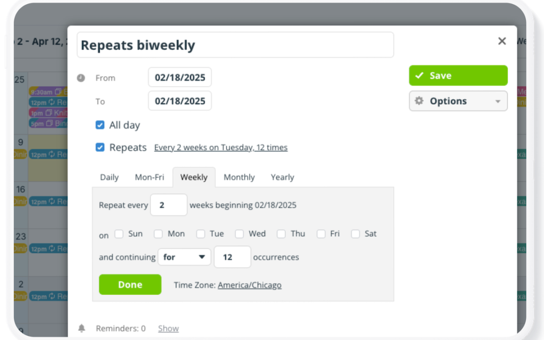 How to Create Recurring Events