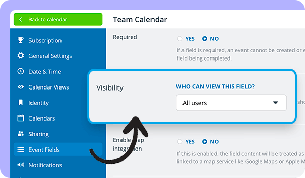 Visibility Control for Event Fields