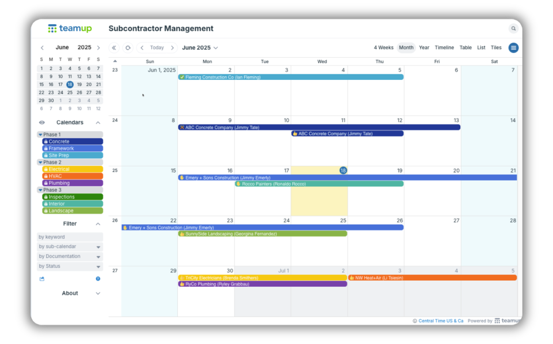 Weekly View Group The calendar view that works for you - Teamup.com