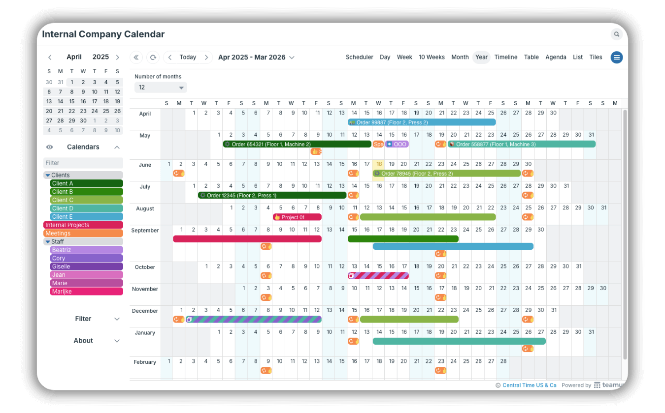 A whole year at a glance
