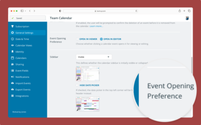 Configure the Event Opening Preference