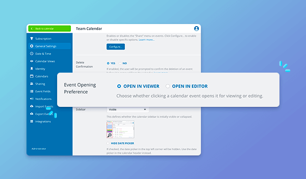 Event open preference