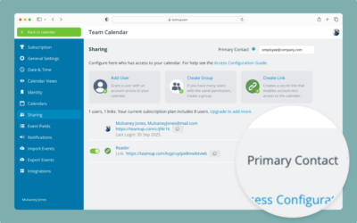Update a Calendar’s Primary Contact Email