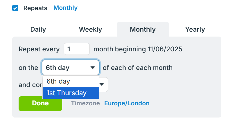 repeat pattern selection
