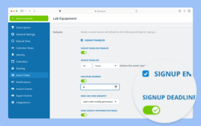Configure Default Settings for Event Signups