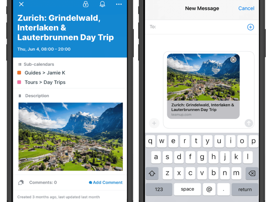 Share a Calendar Event with Others Using the Teamup App